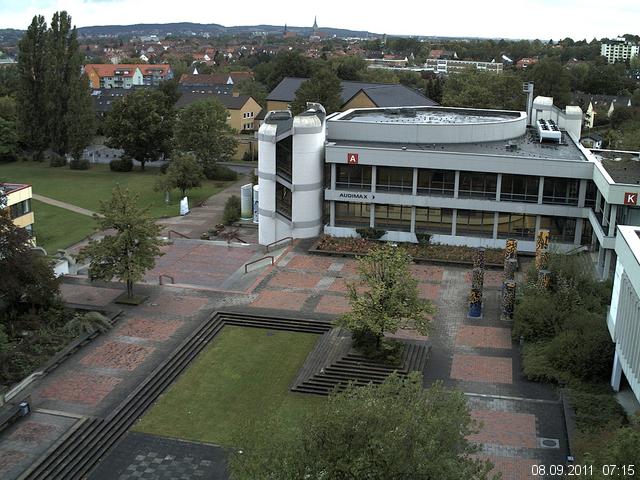 Foto der Webcam: Verwaltungsgeb&auml;ude, Innenhof mit Audimax, H&ouml;rsaal-Geb&auml;ude 1