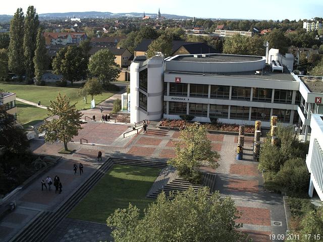 Foto der Webcam: Verwaltungsgeb&auml;ude, Innenhof mit Audimax, H&ouml;rsaal-Geb&auml;ude 1