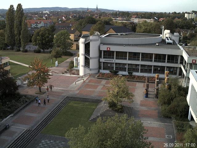 Foto der Webcam: Verwaltungsgeb&auml;ude, Innenhof mit Audimax, H&ouml;rsaal-Geb&auml;ude 1