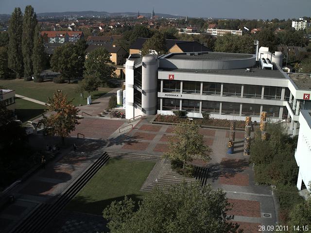 Foto der Webcam: Verwaltungsgeb&auml;ude, Innenhof mit Audimax, H&ouml;rsaal-Geb&auml;ude 1