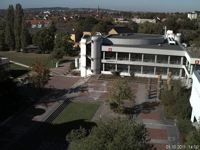 Foto der Webcam: Verwaltungsgeb&auml;ude, Innenhof mit Audimax, H&ouml;rsaal-Geb&auml;ude 1
