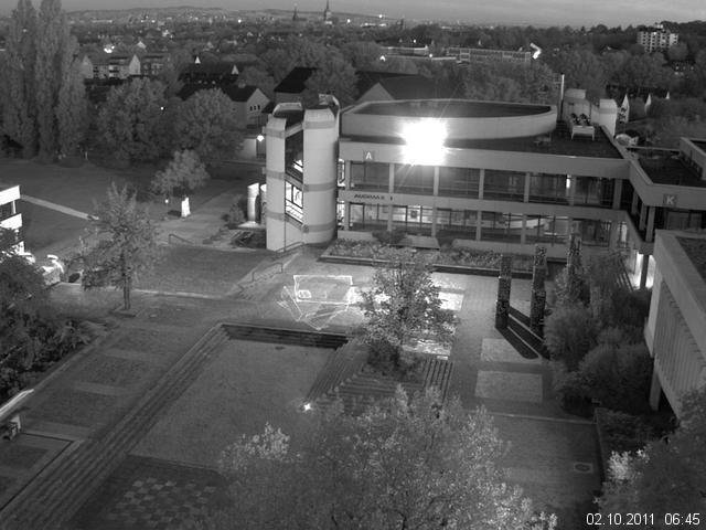 Foto der Webcam: Verwaltungsgeb&auml;ude, Innenhof mit Audimax, H&ouml;rsaal-Geb&auml;ude 1