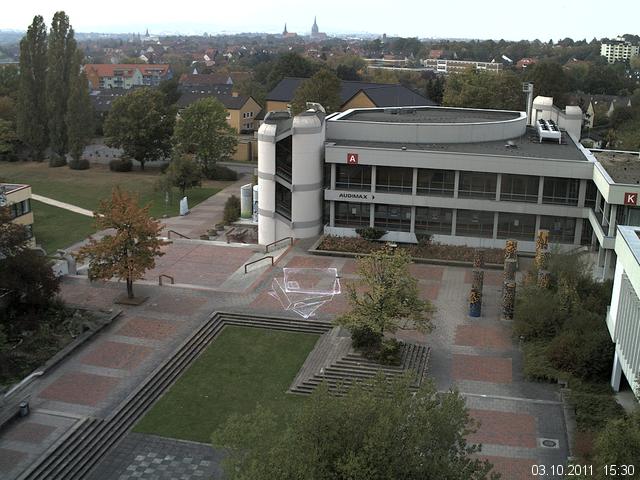 Foto der Webcam: Verwaltungsgeb&auml;ude, Innenhof mit Audimax, H&ouml;rsaal-Geb&auml;ude 1