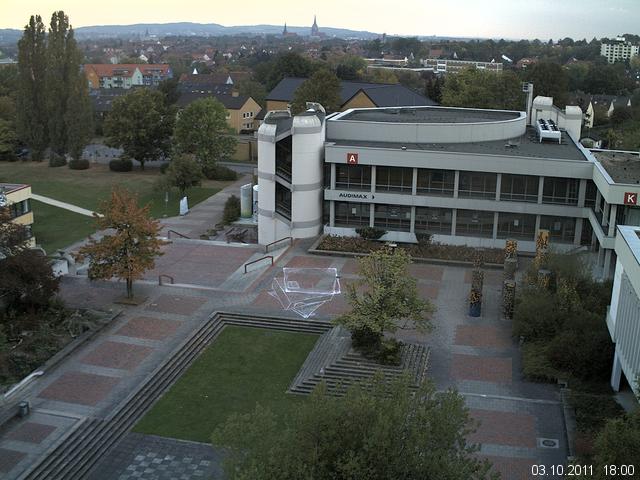 Foto der Webcam: Verwaltungsgeb&auml;ude, Innenhof mit Audimax, H&ouml;rsaal-Geb&auml;ude 1
