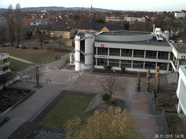 Foto der Webcam: Verwaltungsgeb&auml;ude, Innenhof mit Audimax, H&ouml;rsaal-Geb&auml;ude 1