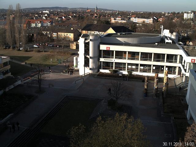 Foto der Webcam: Verwaltungsgeb&auml;ude, Innenhof mit Audimax, H&ouml;rsaal-Geb&auml;ude 1