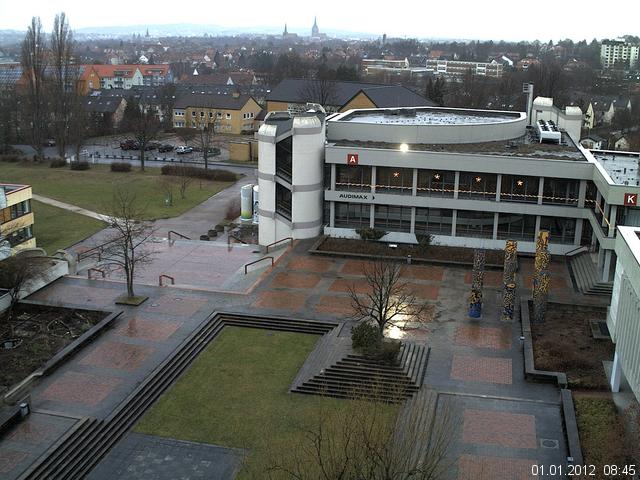 Foto der Webcam: Verwaltungsgeb&auml;ude, Innenhof mit Audimax, H&ouml;rsaal-Geb&auml;ude 1