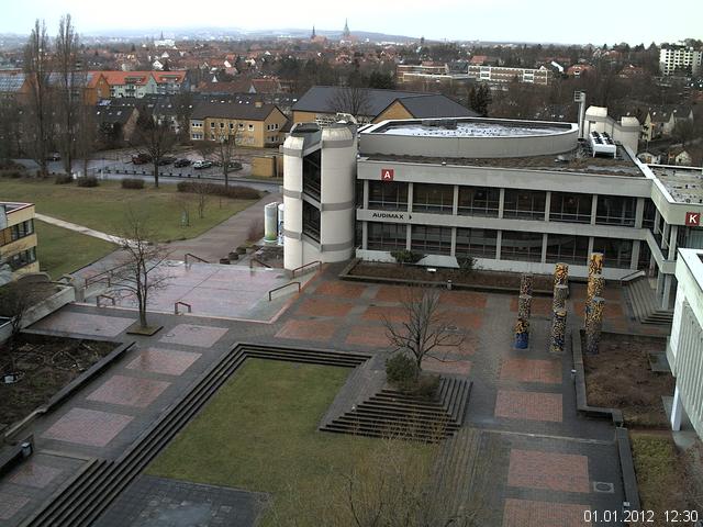 Foto der Webcam: Verwaltungsgeb&auml;ude, Innenhof mit Audimax, H&ouml;rsaal-Geb&auml;ude 1