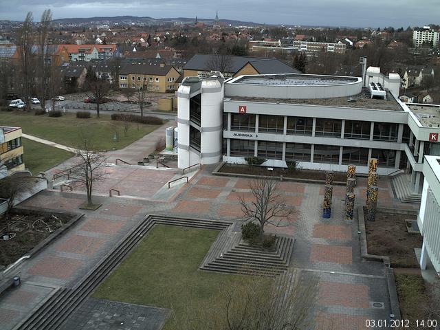 Foto der Webcam: Verwaltungsgeb&auml;ude, Innenhof mit Audimax, H&ouml;rsaal-Geb&auml;ude 1