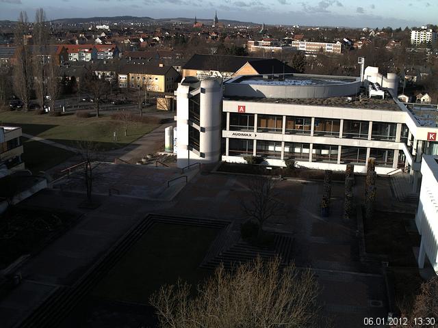 Foto der Webcam: Verwaltungsgeb&auml;ude, Innenhof mit Audimax, H&ouml;rsaal-Geb&auml;ude 1