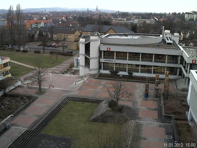 Foto der Webcam: Verwaltungsgeb&auml;ude, Innenhof mit Audimax, H&ouml;rsaal-Geb&auml;ude 1