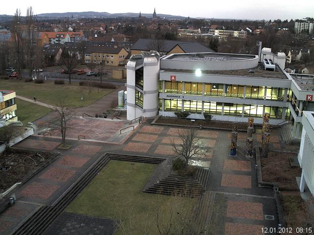 Foto der Webcam: Verwaltungsgeb&auml;ude, Innenhof mit Audimax, H&ouml;rsaal-Geb&auml;ude 1