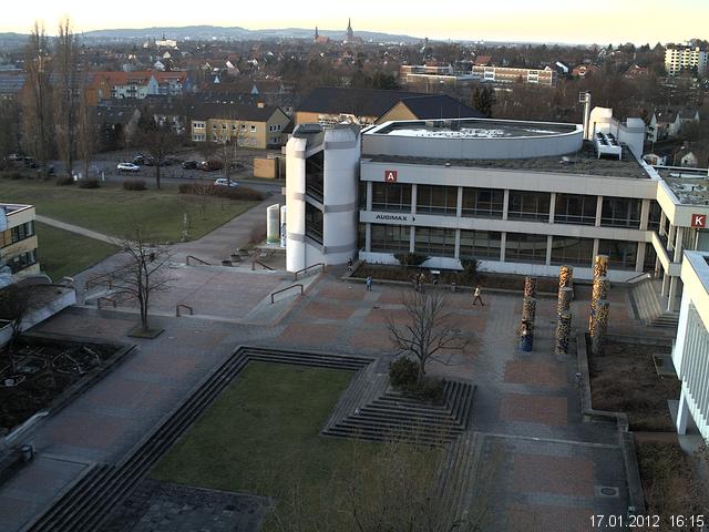 Foto der Webcam: Verwaltungsgeb&auml;ude, Innenhof mit Audimax, H&ouml;rsaal-Geb&auml;ude 1