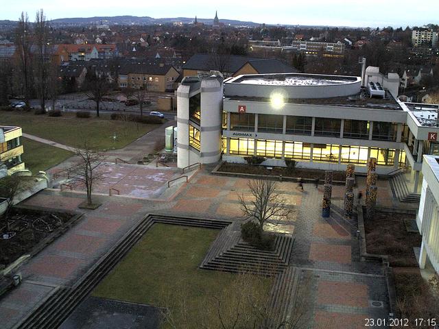 Foto der Webcam: Verwaltungsgeb&auml;ude, Innenhof mit Audimax, H&ouml;rsaal-Geb&auml;ude 1