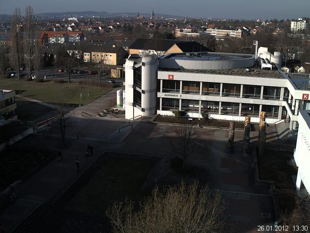 Foto der Webcam: Verwaltungsgeb&auml;ude, Innenhof mit Audimax, H&ouml;rsaal-Geb&auml;ude 1
