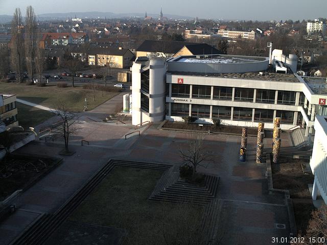 Foto der Webcam: Verwaltungsgeb&auml;ude, Innenhof mit Audimax, H&ouml;rsaal-Geb&auml;ude 1