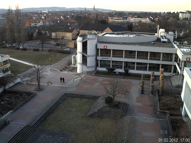 Foto der Webcam: Verwaltungsgeb&auml;ude, Innenhof mit Audimax, H&ouml;rsaal-Geb&auml;ude 1