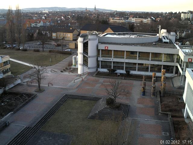 Foto der Webcam: Verwaltungsgeb&auml;ude, Innenhof mit Audimax, H&ouml;rsaal-Geb&auml;ude 1