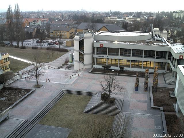 Foto der Webcam: Verwaltungsgeb&auml;ude, Innenhof mit Audimax, H&ouml;rsaal-Geb&auml;ude 1