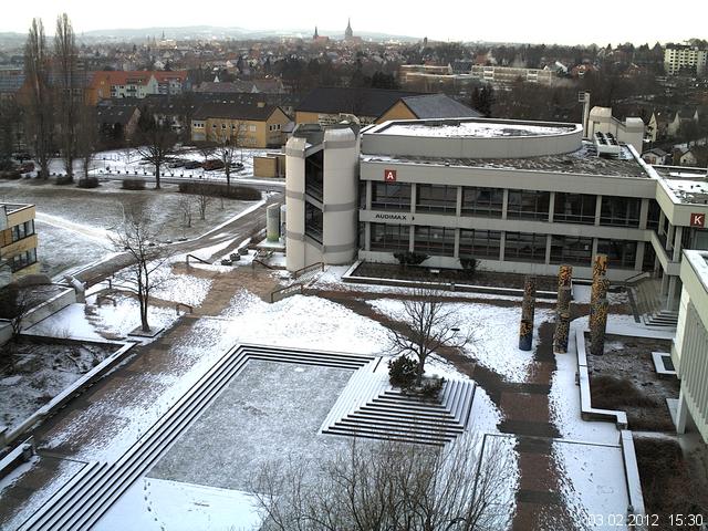 Foto der Webcam: Verwaltungsgeb&auml;ude, Innenhof mit Audimax, H&ouml;rsaal-Geb&auml;ude 1