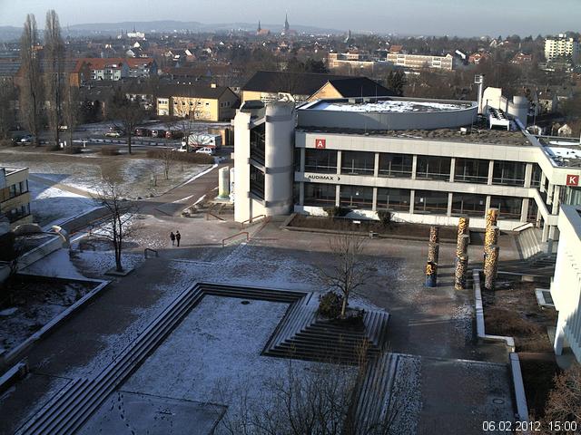Foto der Webcam: Verwaltungsgeb&auml;ude, Innenhof mit Audimax, H&ouml;rsaal-Geb&auml;ude 1