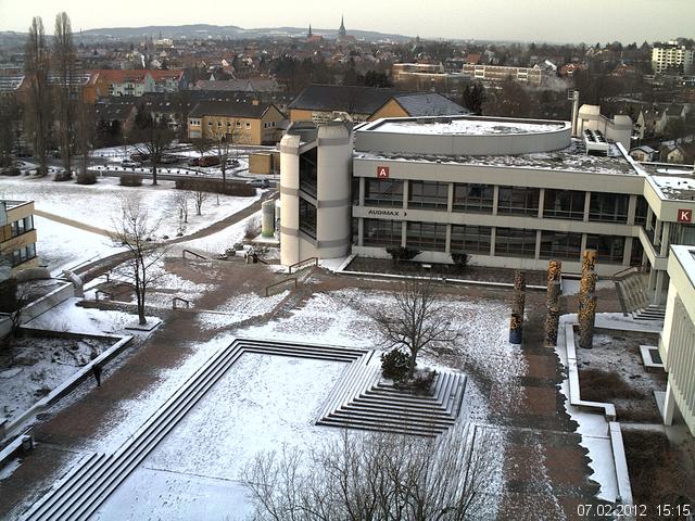 Foto der Webcam: Verwaltungsgeb&auml;ude, Innenhof mit Audimax, H&ouml;rsaal-Geb&auml;ude 1