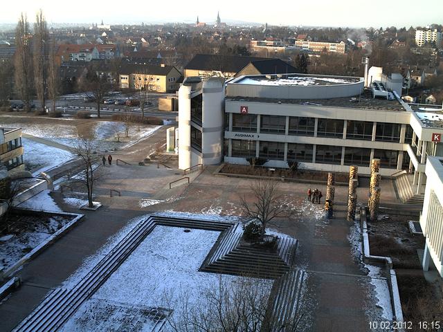 Foto der Webcam: Verwaltungsgeb&auml;ude, Innenhof mit Audimax, H&ouml;rsaal-Geb&auml;ude 1