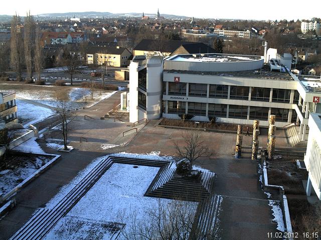 Foto der Webcam: Verwaltungsgeb&auml;ude, Innenhof mit Audimax, H&ouml;rsaal-Geb&auml;ude 1