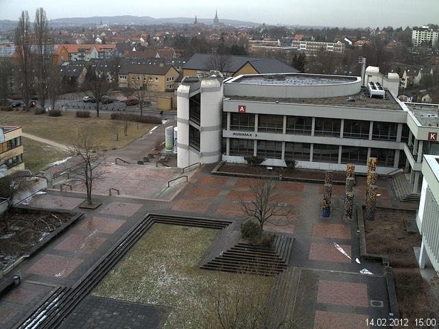 Foto der Webcam: Verwaltungsgeb&auml;ude, Innenhof mit Audimax, H&ouml;rsaal-Geb&auml;ude 1