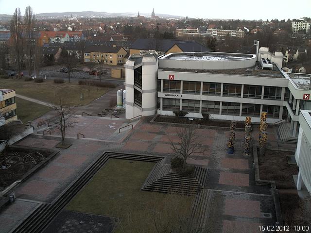 Foto der Webcam: Verwaltungsgeb&auml;ude, Innenhof mit Audimax, H&ouml;rsaal-Geb&auml;ude 1