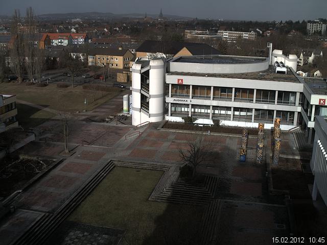 Foto der Webcam: Verwaltungsgeb&auml;ude, Innenhof mit Audimax, H&ouml;rsaal-Geb&auml;ude 1