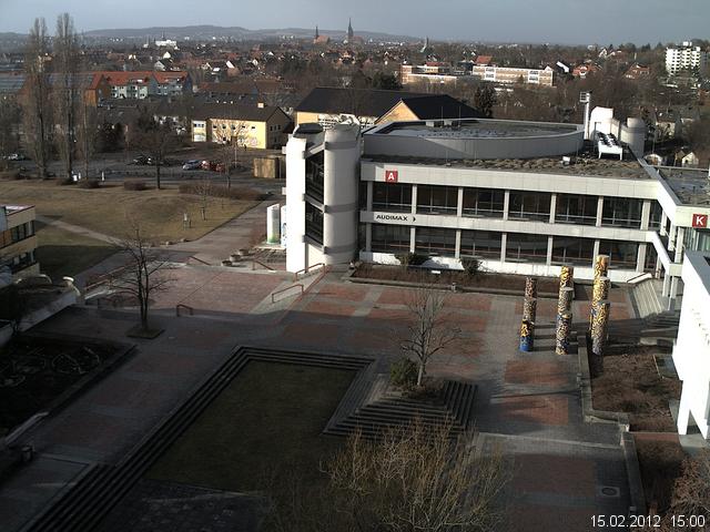 Foto der Webcam: Verwaltungsgeb&auml;ude, Innenhof mit Audimax, H&ouml;rsaal-Geb&auml;ude 1