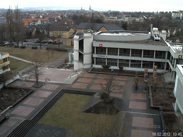 Foto der Webcam: Verwaltungsgeb&auml;ude, Innenhof mit Audimax, H&ouml;rsaal-Geb&auml;ude 1