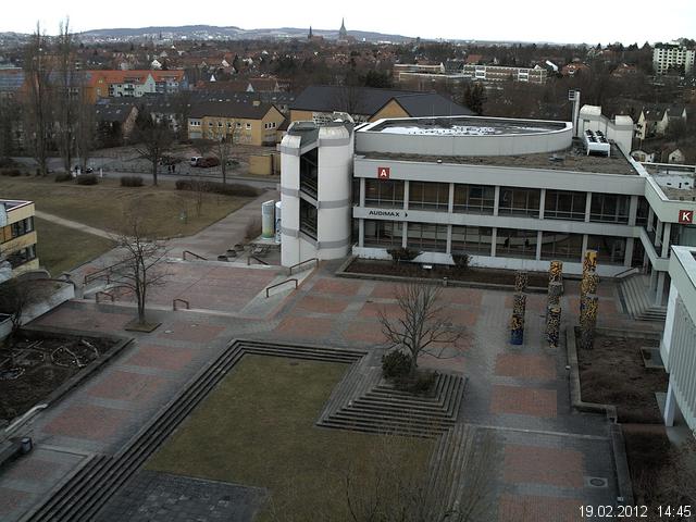 Foto der Webcam: Verwaltungsgeb&auml;ude, Innenhof mit Audimax, H&ouml;rsaal-Geb&auml;ude 1