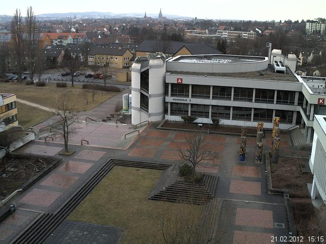 Foto der Webcam: Verwaltungsgeb&auml;ude, Innenhof mit Audimax, H&ouml;rsaal-Geb&auml;ude 1