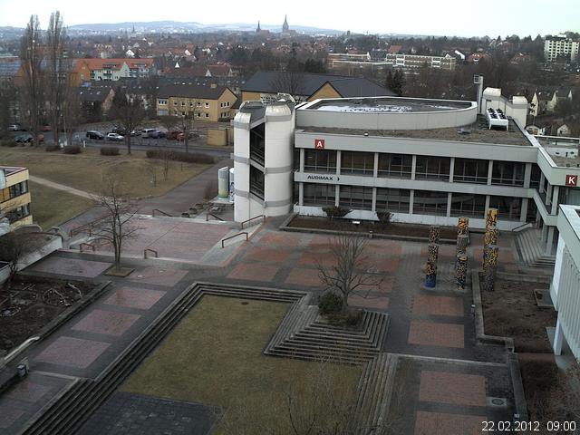 Foto der Webcam: Verwaltungsgeb&auml;ude, Innenhof mit Audimax, H&ouml;rsaal-Geb&auml;ude 1