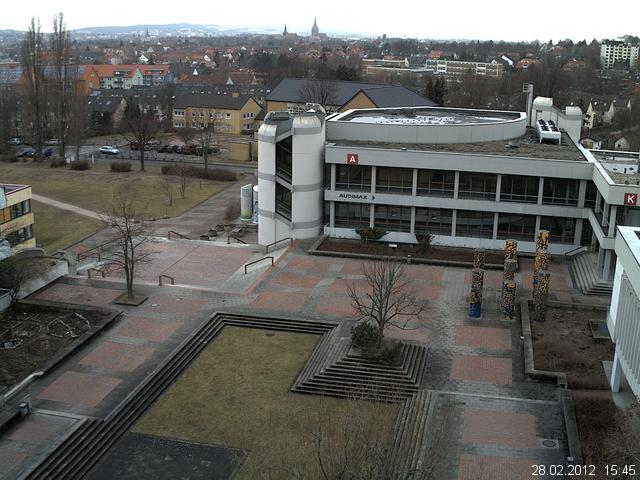 Foto der Webcam: Verwaltungsgeb&auml;ude, Innenhof mit Audimax, H&ouml;rsaal-Geb&auml;ude 1