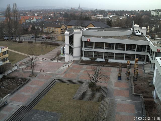 Foto der Webcam: Verwaltungsgeb&auml;ude, Innenhof mit Audimax, H&ouml;rsaal-Geb&auml;ude 1