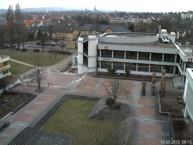 Foto der Webcam: Verwaltungsgeb&auml;ude, Innenhof mit Audimax, H&ouml;rsaal-Geb&auml;ude 1