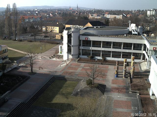 Foto der Webcam: Verwaltungsgeb&auml;ude, Innenhof mit Audimax, H&ouml;rsaal-Geb&auml;ude 1