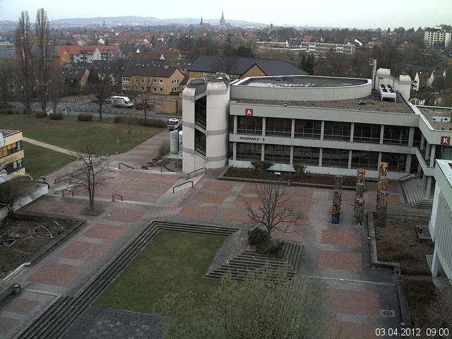 Foto der Webcam: Verwaltungsgeb&auml;ude, Innenhof mit Audimax, H&ouml;rsaal-Geb&auml;ude 1