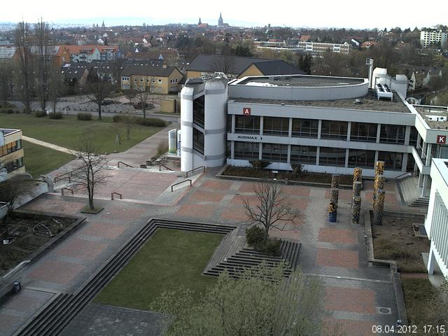 Foto der Webcam: Verwaltungsgeb&auml;ude, Innenhof mit Audimax, H&ouml;rsaal-Geb&auml;ude 1