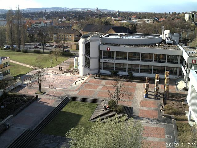 Foto der Webcam: Verwaltungsgeb&auml;ude, Innenhof mit Audimax, H&ouml;rsaal-Geb&auml;ude 1
