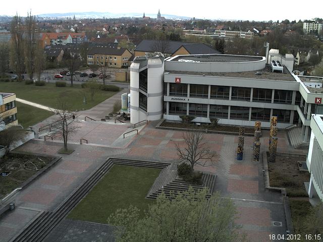 Foto der Webcam: Verwaltungsgeb&auml;ude, Innenhof mit Audimax, H&ouml;rsaal-Geb&auml;ude 1