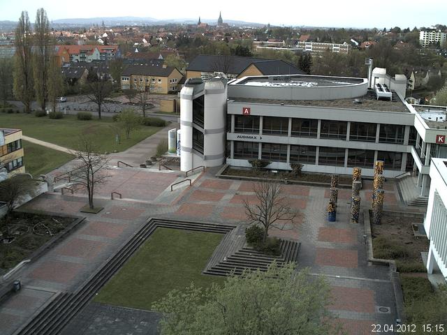 Foto der Webcam: Verwaltungsgeb&auml;ude, Innenhof mit Audimax, H&ouml;rsaal-Geb&auml;ude 1