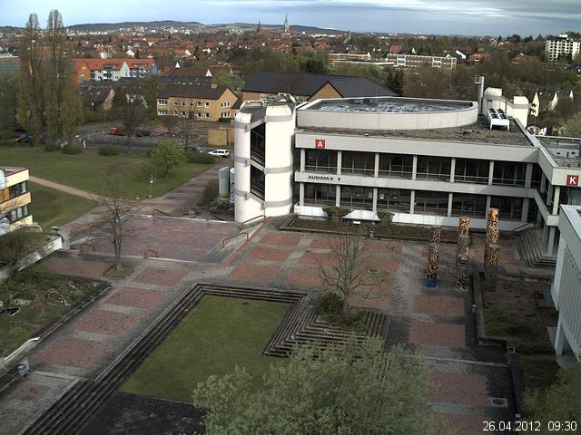 Foto der Webcam: Verwaltungsgeb&auml;ude, Innenhof mit Audimax, H&ouml;rsaal-Geb&auml;ude 1