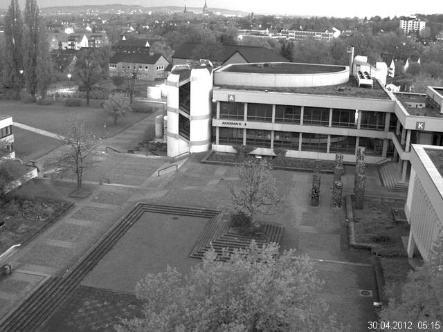 Foto der Webcam: Verwaltungsgeb&auml;ude, Innenhof mit Audimax, H&ouml;rsaal-Geb&auml;ude 1