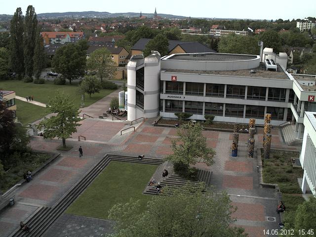 Foto der Webcam: Verwaltungsgeb&auml;ude, Innenhof mit Audimax, H&ouml;rsaal-Geb&auml;ude 1