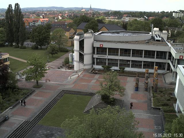 Foto der Webcam: Verwaltungsgeb&auml;ude, Innenhof mit Audimax, H&ouml;rsaal-Geb&auml;ude 1