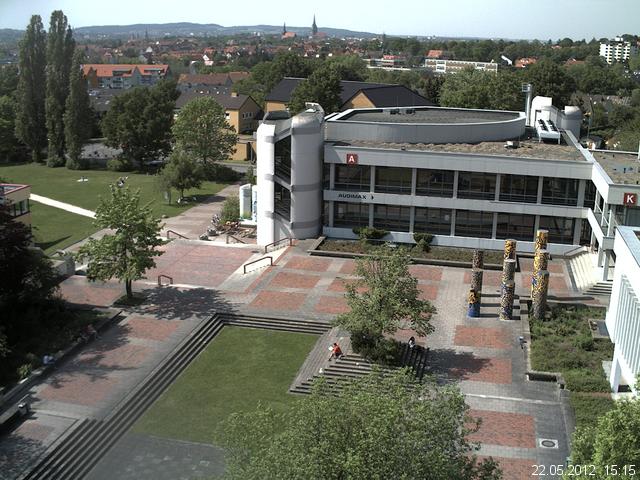 Foto der Webcam: Verwaltungsgeb&auml;ude, Innenhof mit Audimax, H&ouml;rsaal-Geb&auml;ude 1